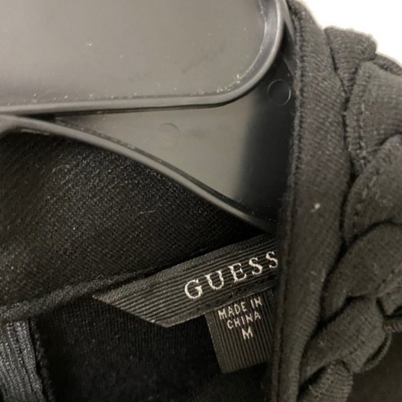 Guess Aubrielle Braided Neck Top. Black. Medium. - Picture 4 of 4